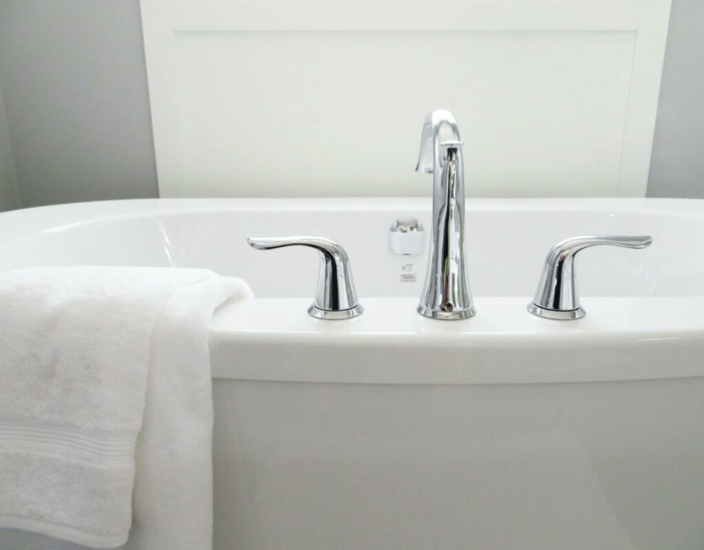 Towel Hanged on Bathtub